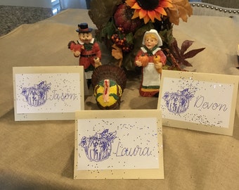 Table Setting, Place Cards, Table Decor, Thanksgiving, Celebration, Holidays