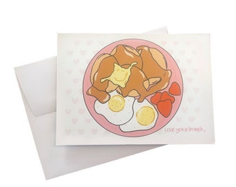 Love You A Brunch Valentine's Day Galentine's Day Anniversary Greeting Card