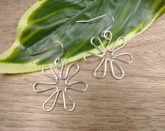 Wire Flower Earrings