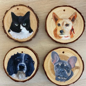 Personalised Pet Portrait wooden Hangings oil portrait pet portrait Valentines Day Mothers Day image 4