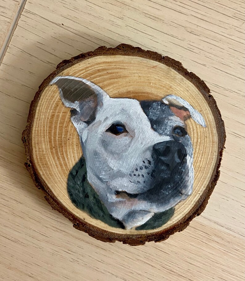 Personalised Pet Portrait wooden Hangings oil portrait pet portrait Valentines Day Mothers Day image 2