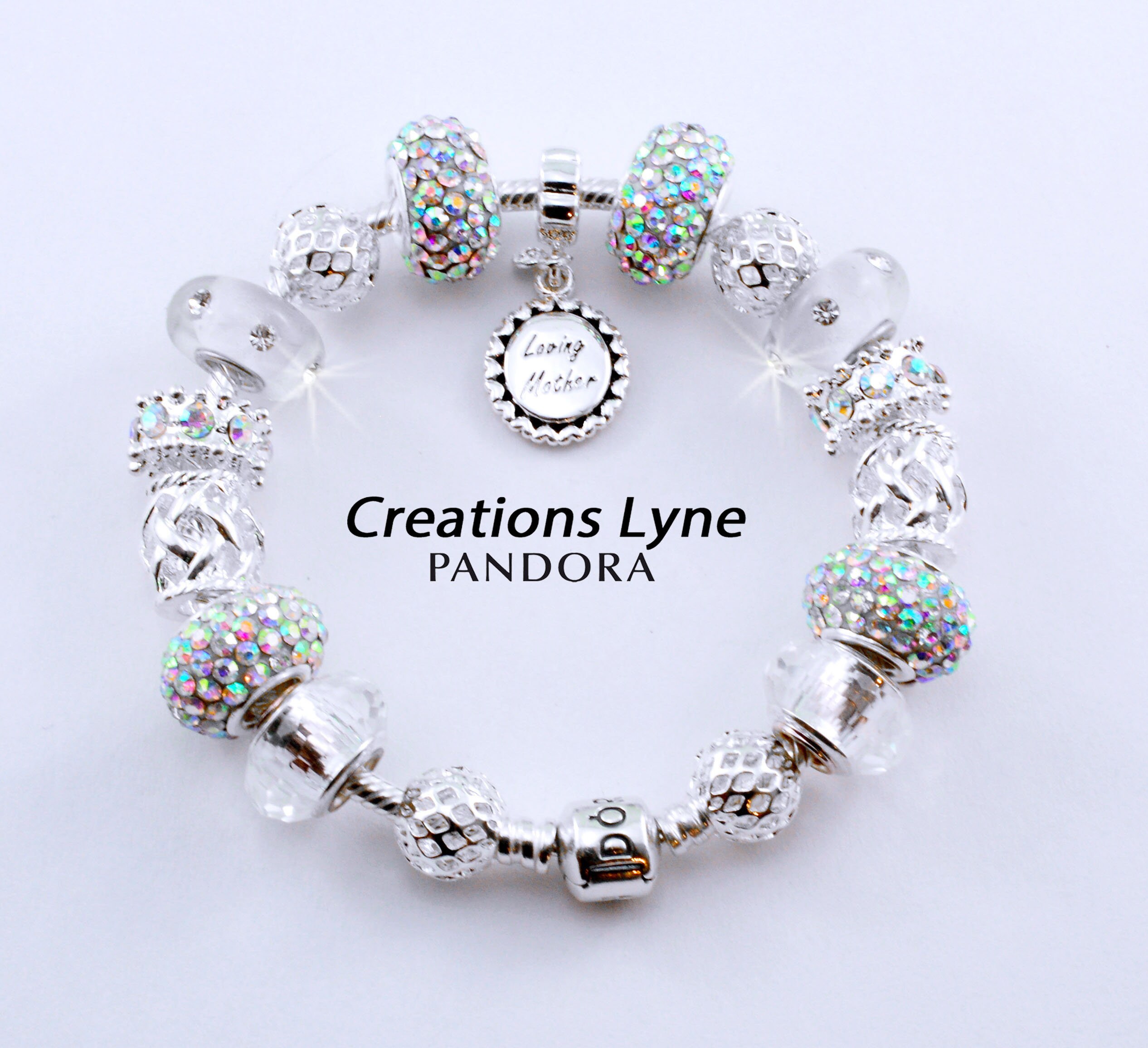 Sterling silver PANDORA Bracelet with all the beads ORselect Etsy