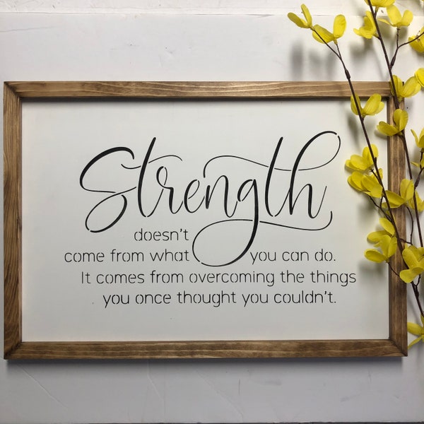 Strength doesn't come from what you can do it comes from oversoming the thing you once thought you couldnt,strength signs,motivational