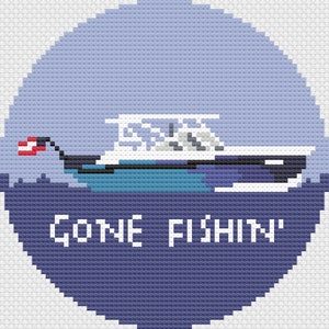 Crossstitch or Needlepoint kit Custom Needlepoint Boat design-digital 4" ornament PDF