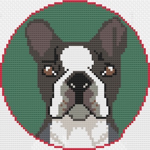Needlepoint Kit, needlepoint Terrier Bull Dog digital pattern PDF