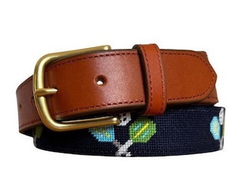 Pickleball needlepoint belt hand stitched pickleball needlepoint canvas