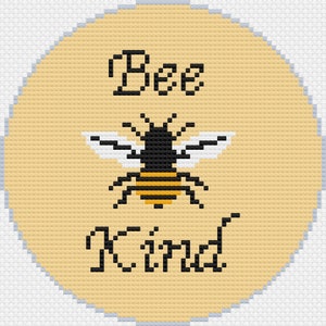 Needlepoint kit Bee Kind 4 inch Round Needlepoint Kit pattern, download digital PDF Be Kind