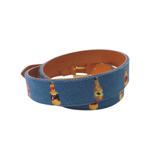 Needlepoint belt Beer bottle needlepoint belt, always free shipping.