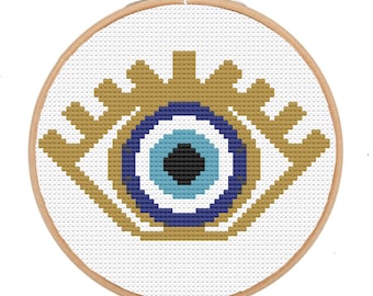 Stitch Kit  Eye Needlepoint Kit: 4" Round Ornament Pattern (Digital Download)