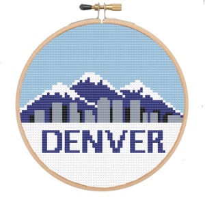 needlepoint stitch kit -Denver 4&quot; Round Ornament digital pattern with full PDF