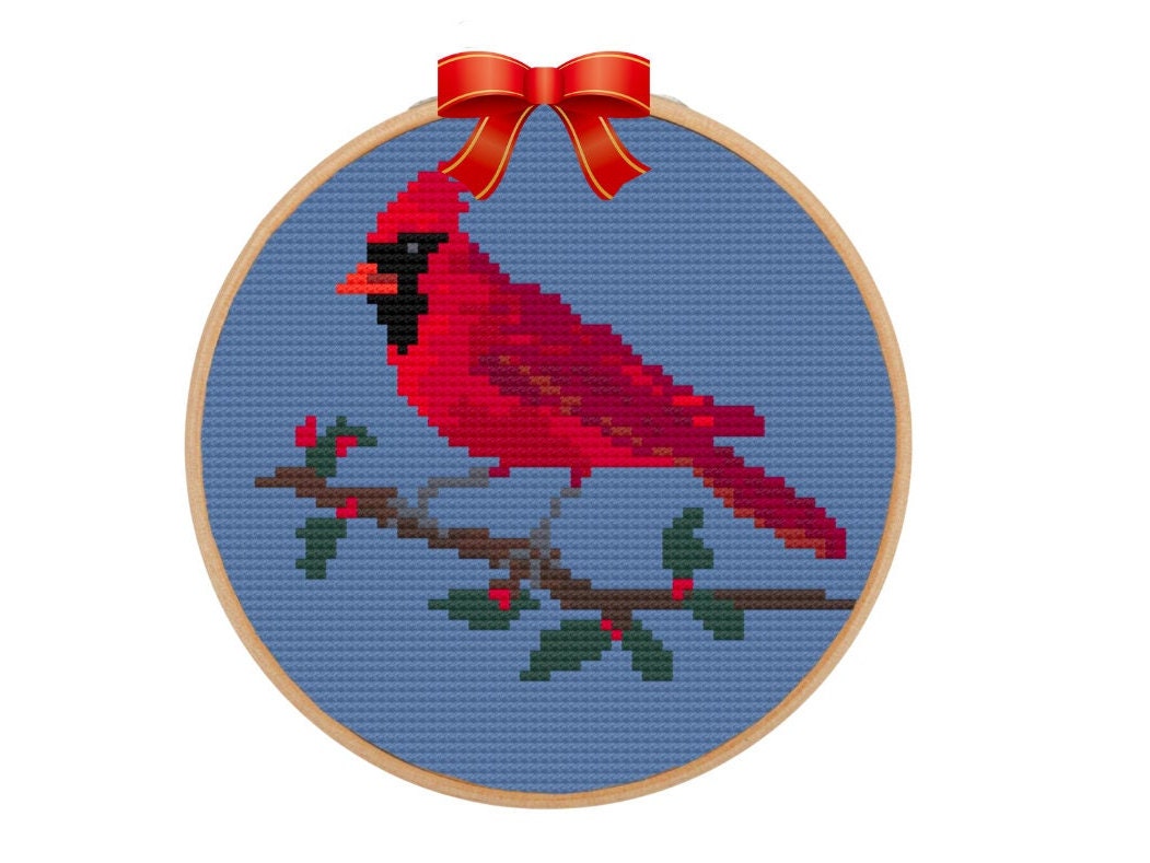 Cardinal Christmas Ornament Needlepoint Kit
