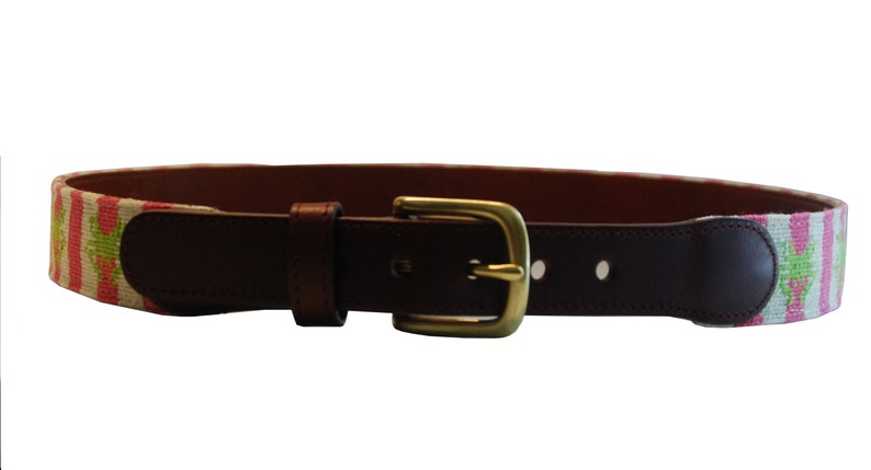 Belt needlepoint Women/'s custom belts crab design #shopforacause