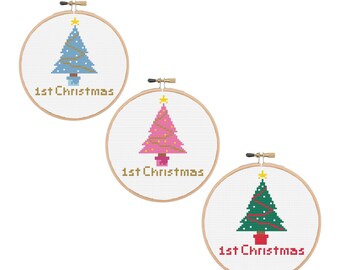 Stitch Kit  Beginner Needlepoint Kit: Christmas Tree Ornament Pattern (Digital PDF)