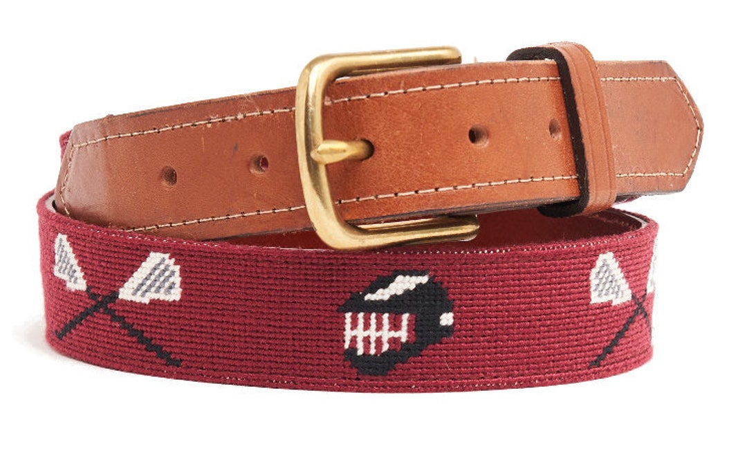 Belt Needlepoint Custom Needlepoint Lacrosse Belt Etsy UK
