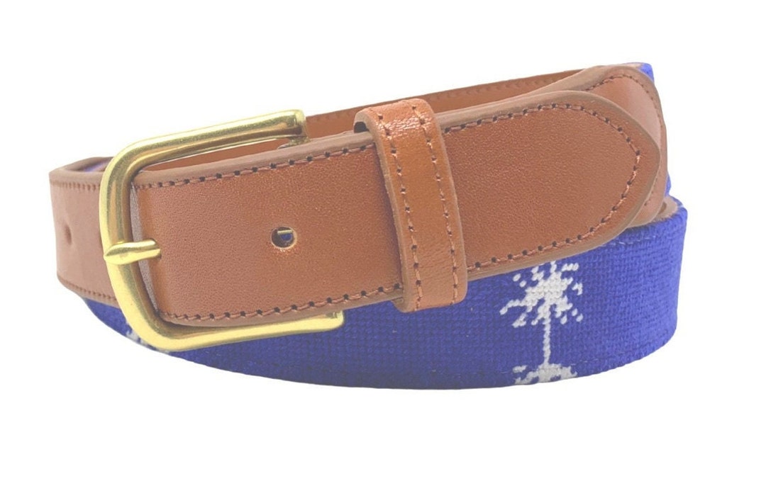 Custom Needlepoint South Carolina Needle Point Belt Hand Etsy