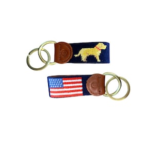 Yellow Lab Keychain: Needlepoint Dog Key Fob