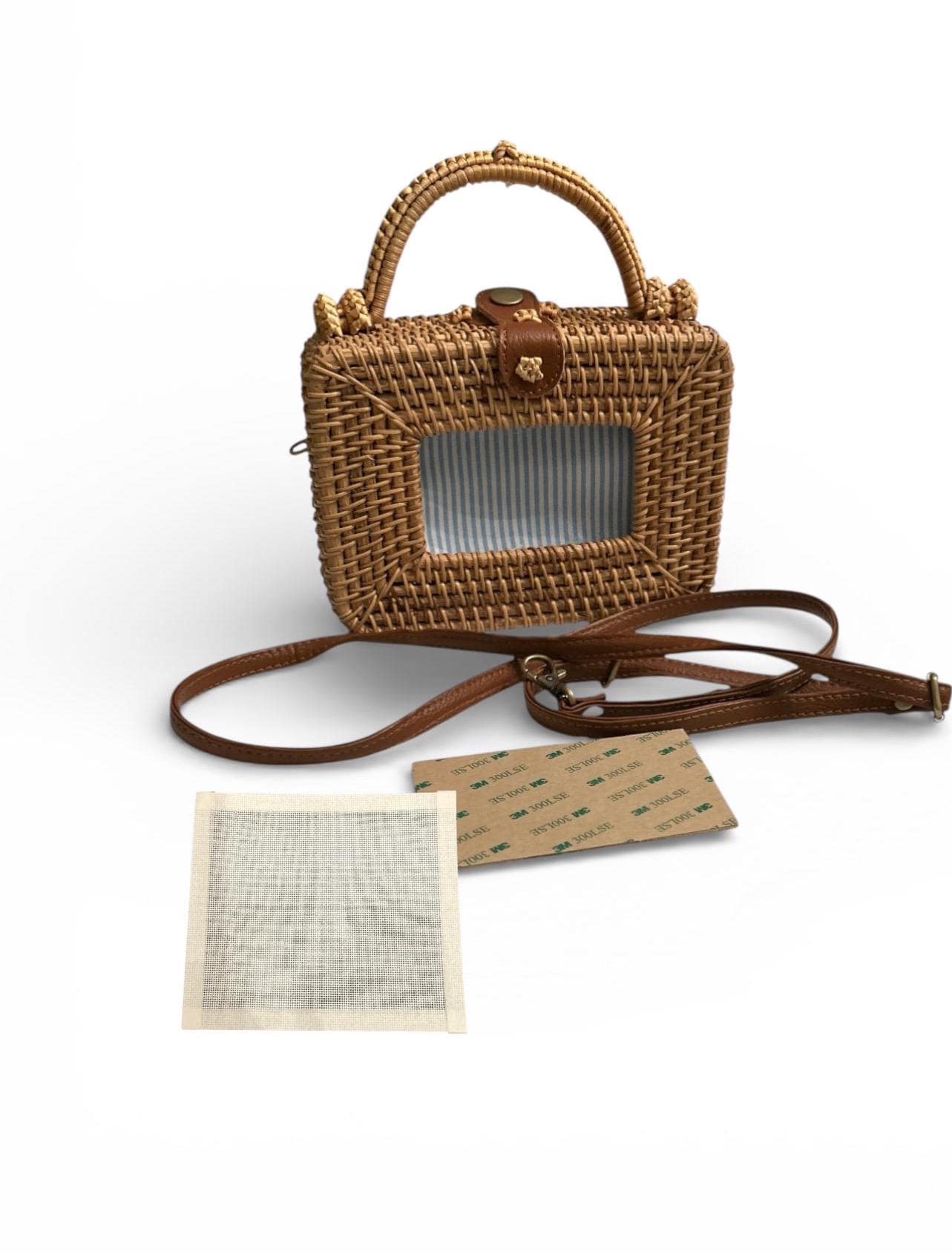 Rattan Rectangle Purse With Needlepoint Insert, DIY Handbag Kit - Etsy