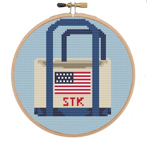 Tote Bag Needlepoint kit, ornament stitch kit Canvas Bag  with initials digital 4" ornament Kit PDF