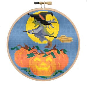 Needlepoint kit 18 count ornament stitch kit  Halloween pattern digital 4" ornament Kit PDF