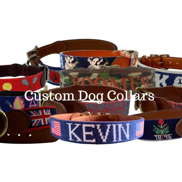 Personalized Needlepoint Dog Collars for Your Pup!