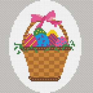 Needlepoint Easter basket downloadable chart- 18 count