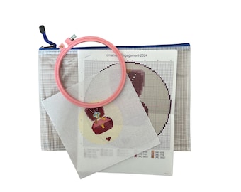 Engagement Ring Box Ornament Needlepoint Kit: 18 Count Painted Canvas