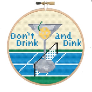 Needlepoint ornament stitch kit Pickleball pattern 18 count 4" round Ornament downloadable PDF