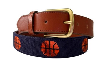 Needlepoint Belt - Basketball, March Madness Belt Sporting Style for Players & Fans