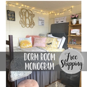 FREE SHIPPING!! Unpainted Dorm Room Monogram - Dorm Room Decor - Graduation Gift - Dorm Room Art - College Student Gift - Wall Hanging