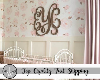 Unpainted Wooden Monogram - Wood Initials - Dorm Room Monogram - Monogram Wall Hanging - Bedroom Decor - Nursery Monogram - Monogram Art