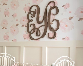 Unpainted Wooden Monogram - Wood Initials - Dorm Room Monogram - Monogram Wall Hanging - Bedroom Decor - Nursery Monogram - Monogram Art