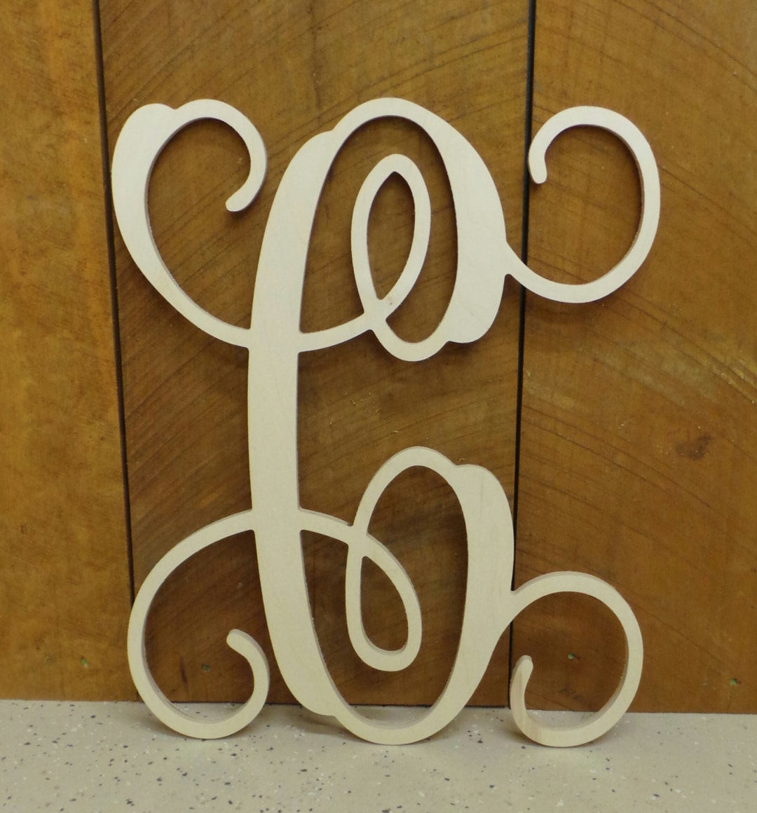 Wooden Letters Unpainted Vine Script Wooden Letters Door Hanger Nursery