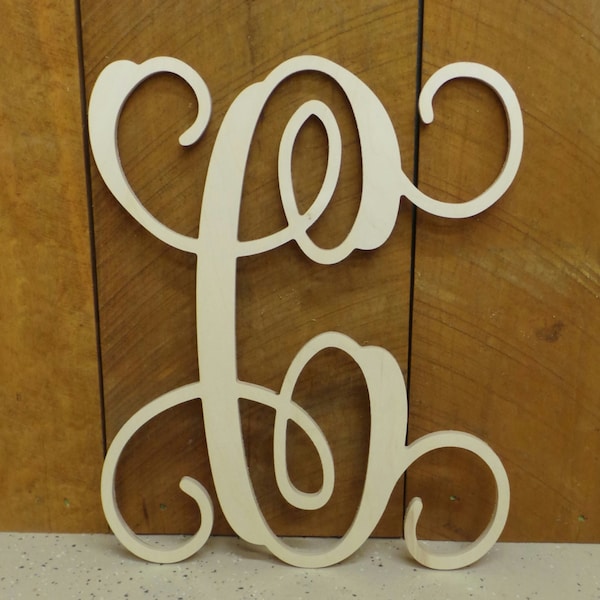 Wooden Letters - Unpainted Vine Script Wooden Letters - Door Hanger - Nursery Decor - Wedding Decor