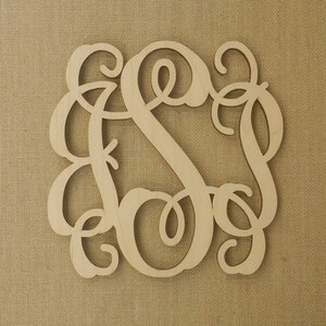 Wooden Monogram Unpainted Wood Letters Homecoming Mum Small Monogram Personalized image 2