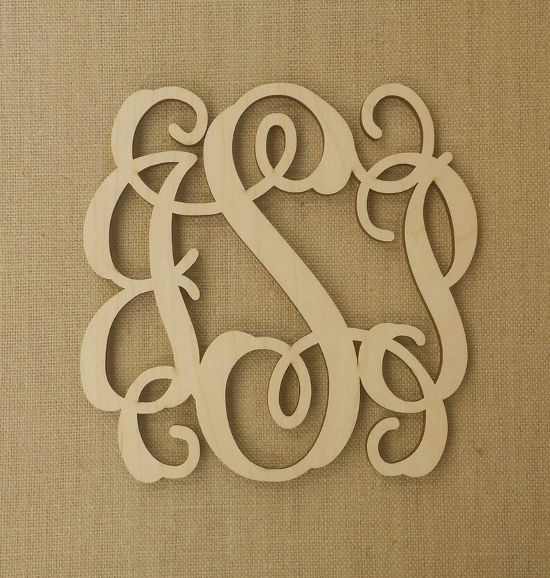 Wooden Monogram Unpainted Wood Letters Homecoming Mum Small Monogram Personalized image 2