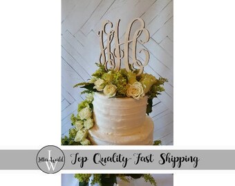 Wedding Cake Topper - Monogram Cake Topper - Initial Cake Topper - Birthday Party Cake Topper - Bridal Shower - Anniversary - Sweet Sixteen