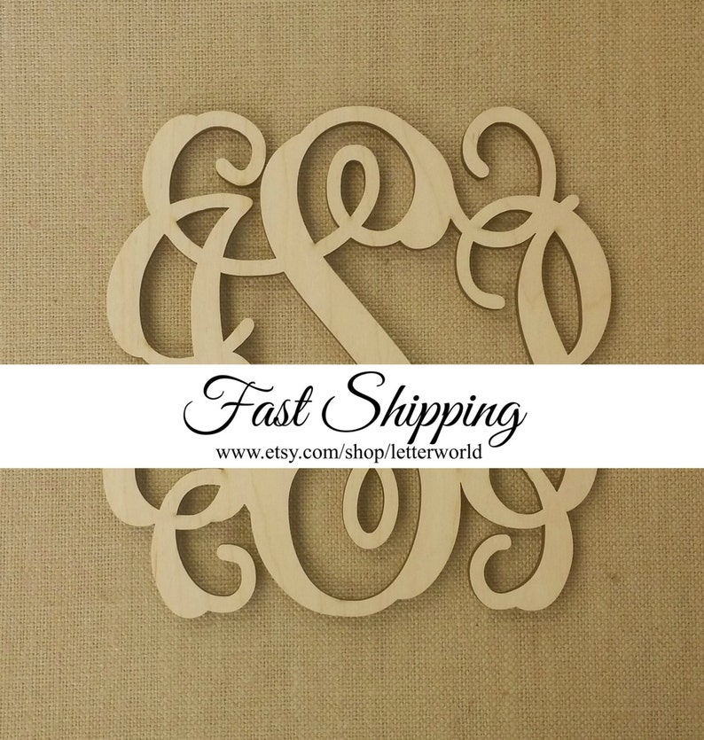 Wooden Monogram Unpainted Wood Letters Mum Etsy