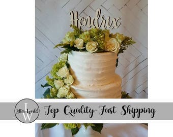 Wedding Cake Topper - Bride's Cake Topper - Groom's Cake Topper - Name Topper - Birthday Cake Topper - Personalized Cake Topper - Painted