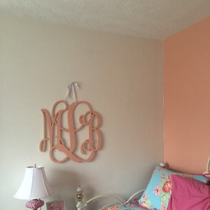Unpainted Wooden Monogram - Wood Initials - Dorm Room Monogram - Mono…