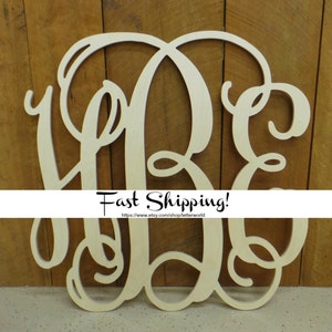 Wooden Monogram - Monogram Wall Hanging - Wedding Monogram - Wooden Letters - Nursery Decor - Vine Script Wooden Monogram - Wall Hanging