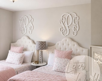PAINTED Wooden Letters - Dorm Room Monogram  - Wooden Monogram Wall Hanging - Personalized Wall Art