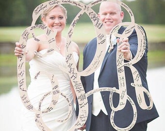 Wooden Monogram - Unpainted Monogram Wall Hanging - Wedding Monogram - Monogram Wedding Guest Book - Monogram Wedding Decor - Wedding Gift