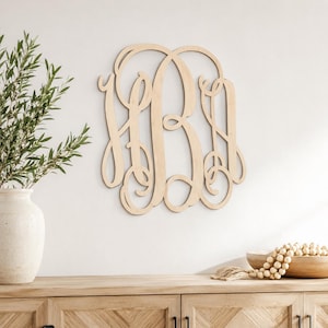 Personalized Wooden Monogram | Painted Vine Monogram | Custom Initial Wall Decor | Bedroom Monogram | Wedding & Housewarming Gift