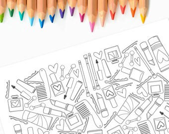 Makeup Coloring Page Etsy