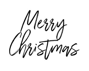 8 Merry Christmas Text Overlays | PNG Clip Art | Modern Calligraphy Script Font