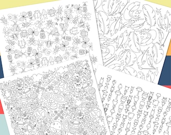 4 Pack Space Robots Bugs Feathers & Arrows |  Birthday Activity Printables