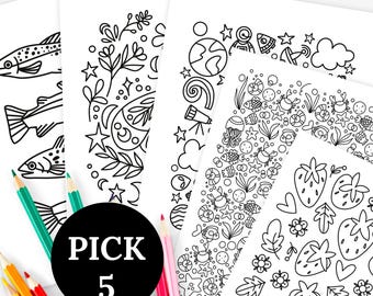 Pick Any 5 Coloring Page Printables from My Whole Shop