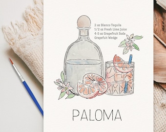 Paloma Cocktail Paint Kit | Just Add Water Art Kit for Paint Night Bachelorette Party