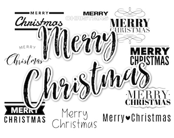 10 Merry Christmas Text Overlays | PNG Clip Art