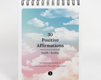 30 Pg Positive Healing Affirmations for Adults Flip Book | Health + Healing Themed Pocket Size Book